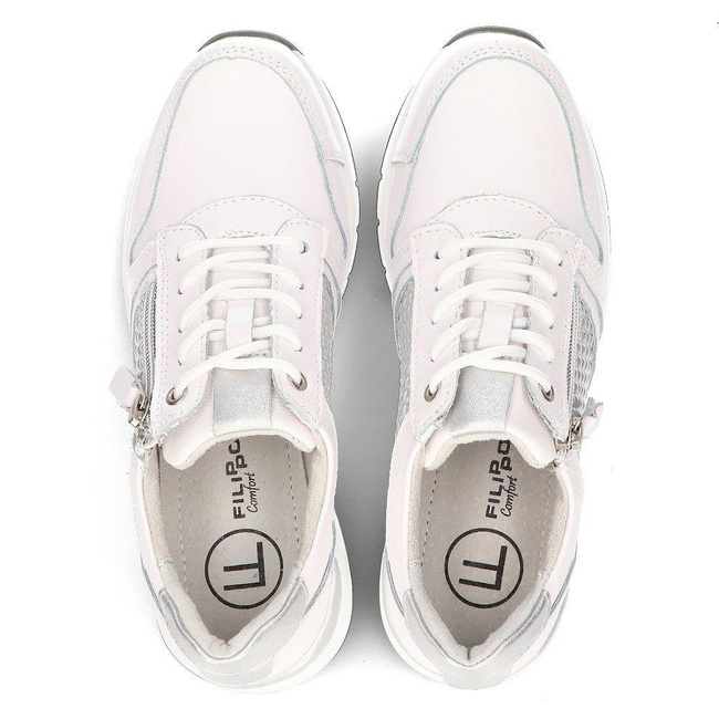 Skórzane Sneakersy Filippo DP2052/21 WH białe