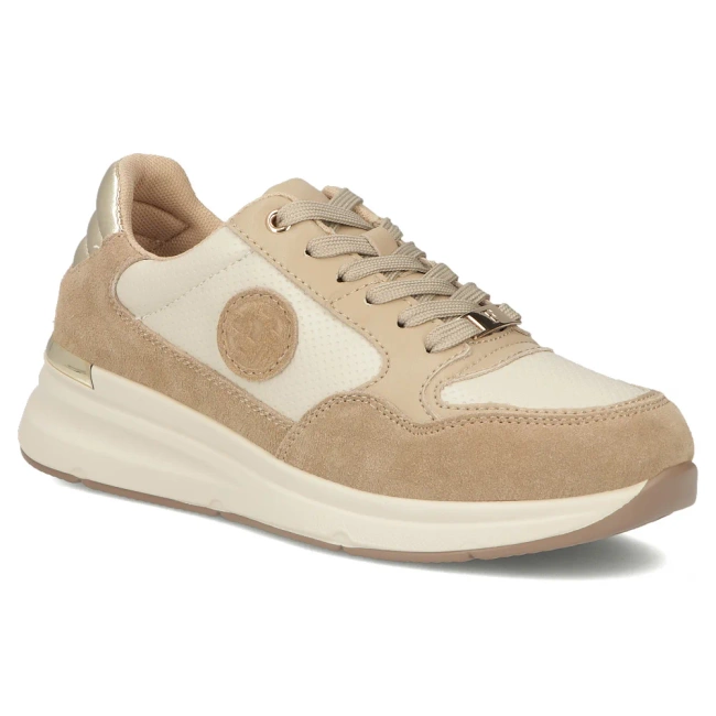 Skórzane sneakersy Filippo DP7106/25 BE beżowe
