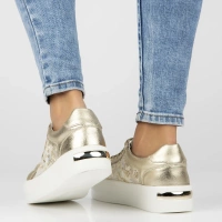 Leather sneakers Filippo DP7060/25 GO gold