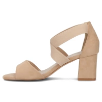 Sandały na obcasie Filippo DS6920/25 BE beżowe