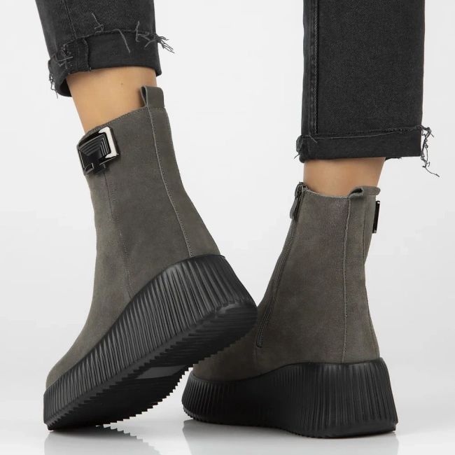 Leather ankle boots Filippo DBT6392/25 GR grey