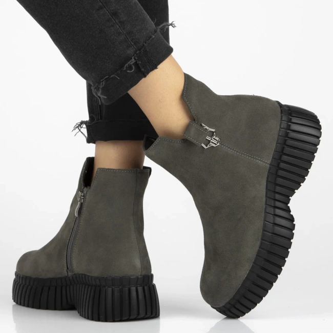 Leather ankle boots Filippo DBT7274/25 GR grey