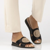 Skórzane klapki Filippo DK7041/25 BK czarne