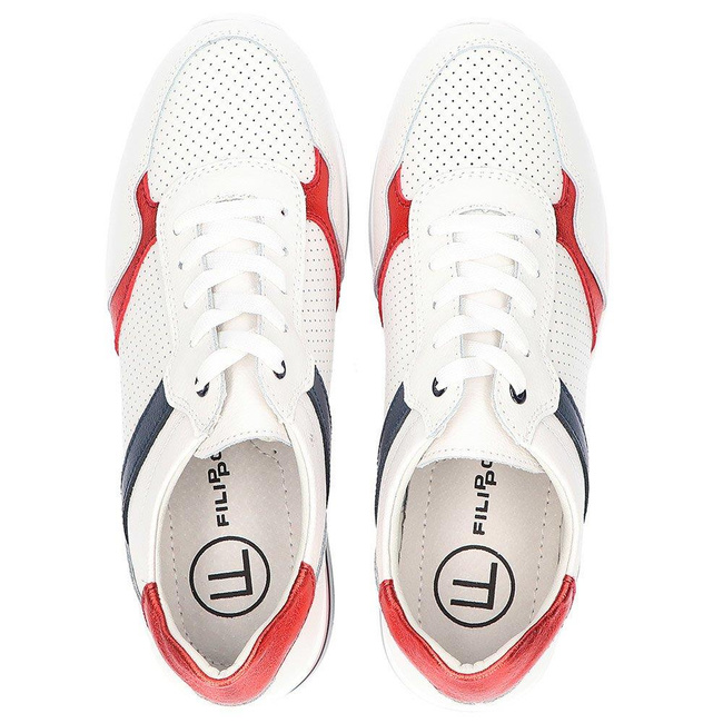 Skórzane sneakersy Filippo DP2004/21 WH białe