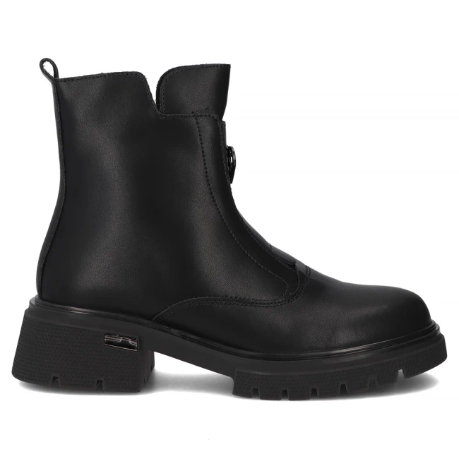 Skórzane botki na obcasie Filippo DBT7148/25 BK czarne