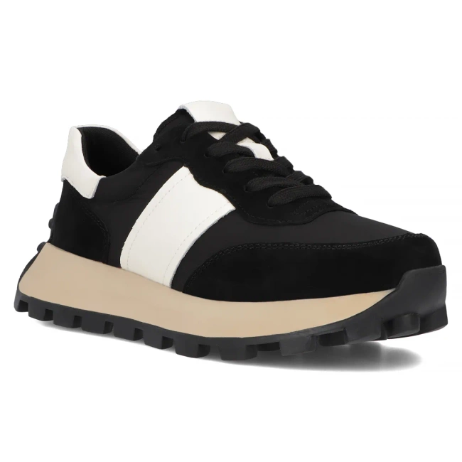 Leather sneakers Filippo DP6498/25 BK WH black