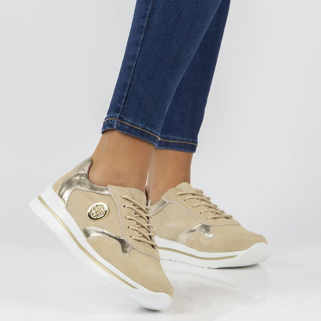 Leather sneakers Filippo DP3544/22 BE beige