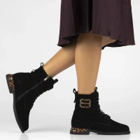 Skórzane botki Filippo DBT7232/25 BK czarne