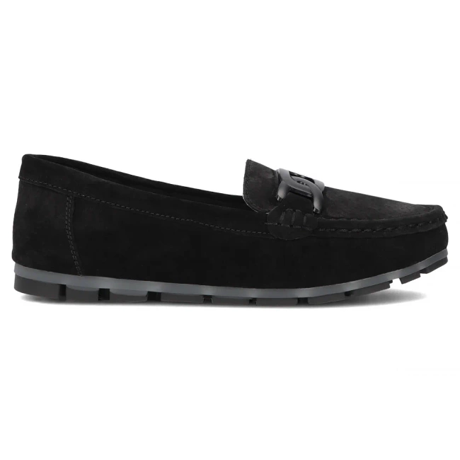 Skórzane mokasyny Filippo DP3630/25 BK czarne