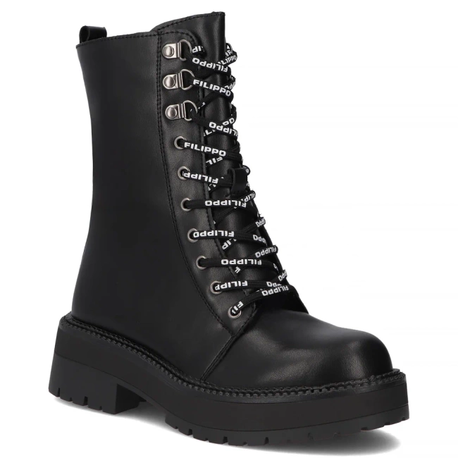 Skórzane botki typu workery Filippo DBT7256/25 BK czarne