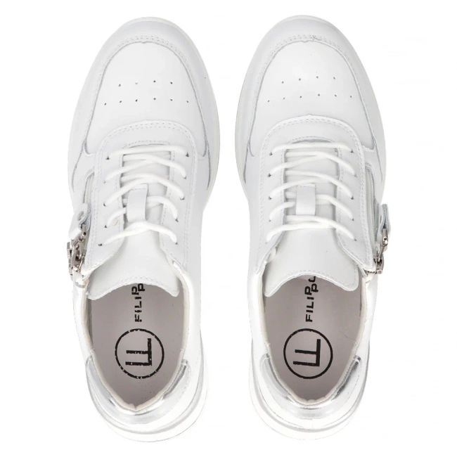 Leather Sneakers Filippo DP6083/24 WH white