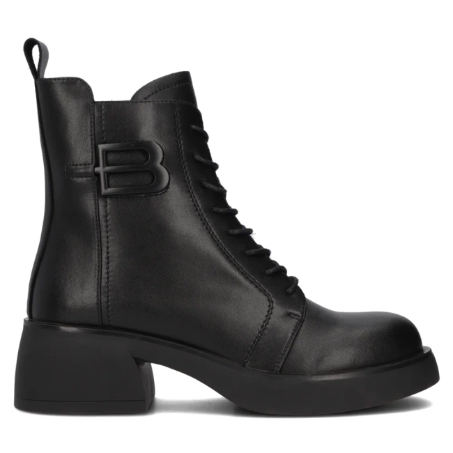 Skórzane botki na obcasie Filippo DBT6550/25 BK czarne