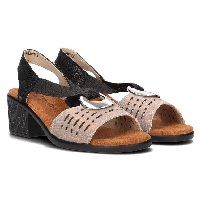 Skórzane sandały Filippo DS2308/21 BK GO czarno-złote