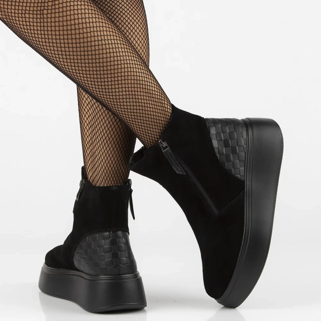 Leather ankle boots DBT7300/25 BK black