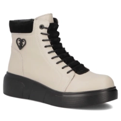 Leather ankle boots Filippo DBT7128/25 BE beige