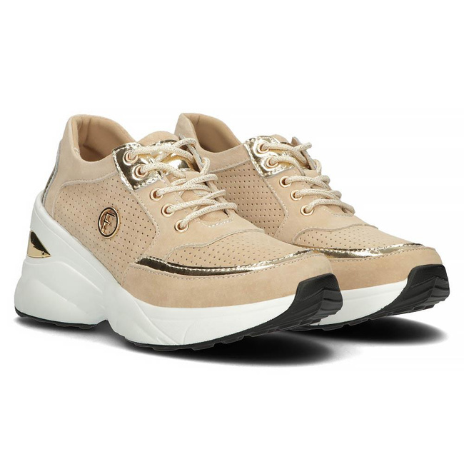 Skórzane Sneakersy Filippo DP3655/22 BE beżowe