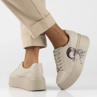 Leather sneakers Filippo DP6207/25 BE beige