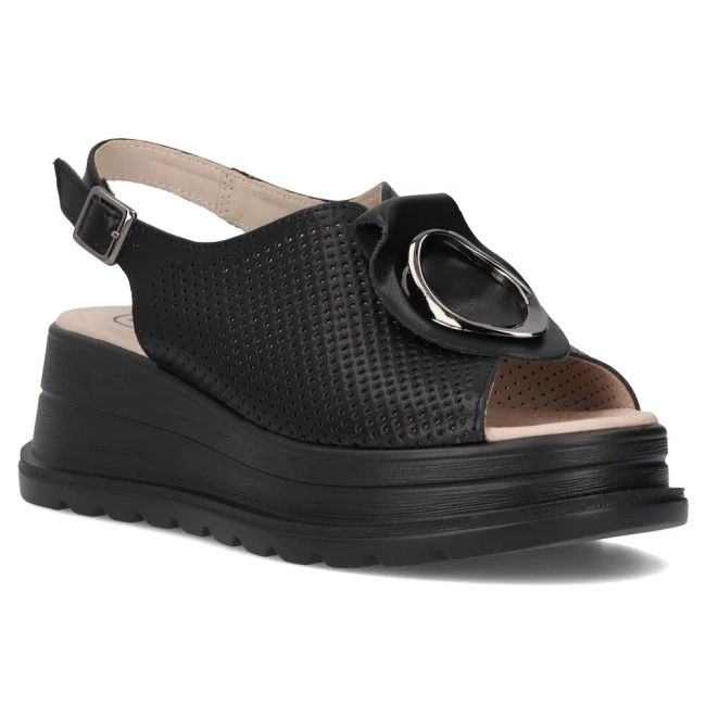 Leather sandals Filippo DS6756/25 BK black