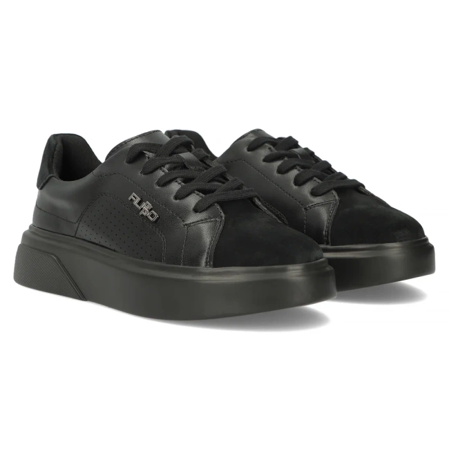 Leather sneakers Filippo DP6118/24 BK black