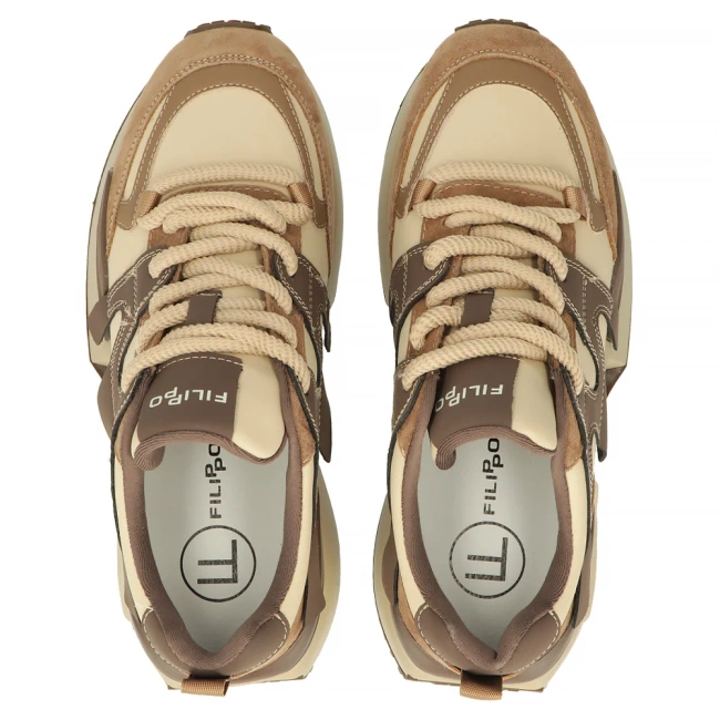 Leather sneakers Filippo DP6970/25 BE brown