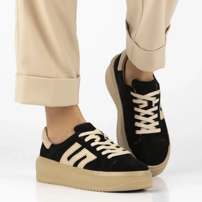 Skórzane sneakersy Filippo DP7173/25 BK czarne