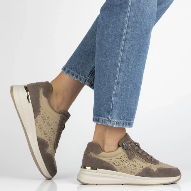 Leather sneakers Filippo DP7101/25 BE beige