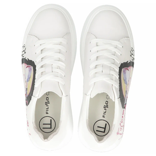 Leather sneakers Filippo DP6835/25 WH white