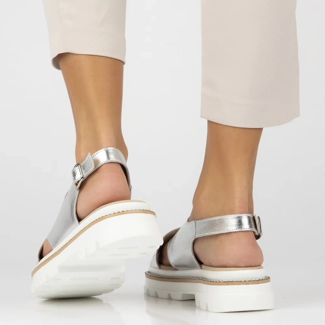 Leather sandals Filippo DS7047/25 SI silver