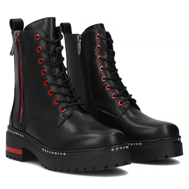 Skórzane botki typu workery Filippo DBT6601/25 BK czarne