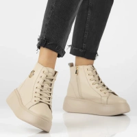 Leather ankle boots DBT6338/25 BE beige