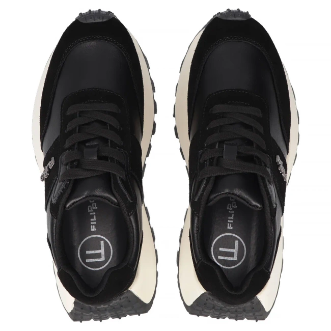 Skórzane sneakersy Filippo DP6785/25 BK czarne