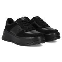 Skórzane sneakersy Filippo DP7124/25 BK czarne