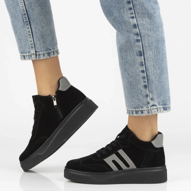 Leather sneakers Filippo DP7425/25 BK black