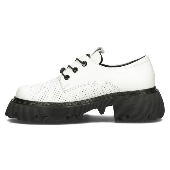 Skórzane półbuty Filippo DP3909/22 WH białe
