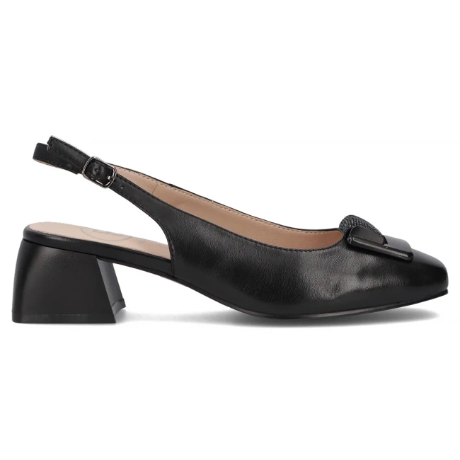 Skórzane czółenka Filippo DP6945/25 BK czarne