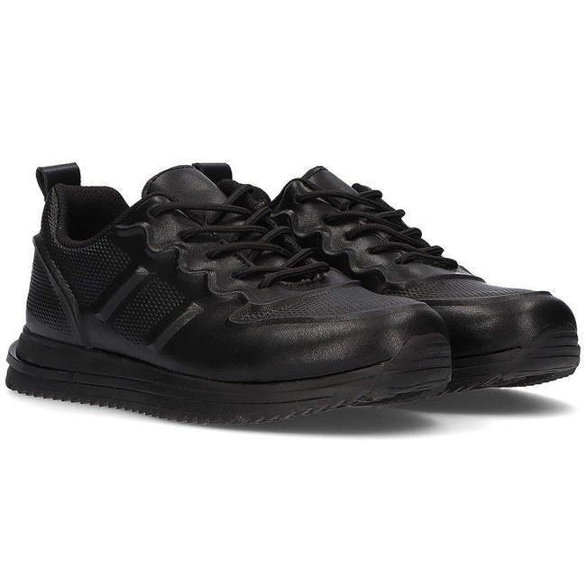 Leather sports sneakers Filippo DP2017/21 BK black