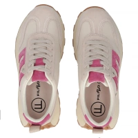 Skórzane sneakersy Filippo DP6743/25 BE FH beżowo różówe