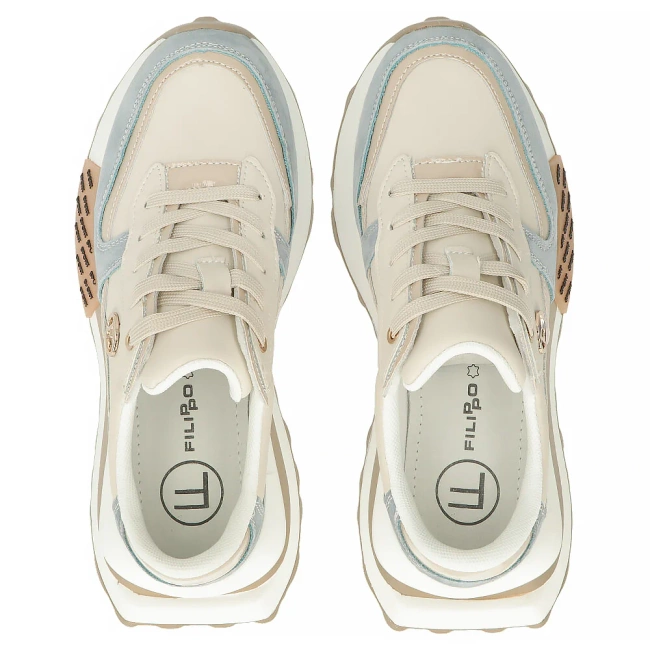 Leather sneakers Filippo DP6733/25 BE BL beige