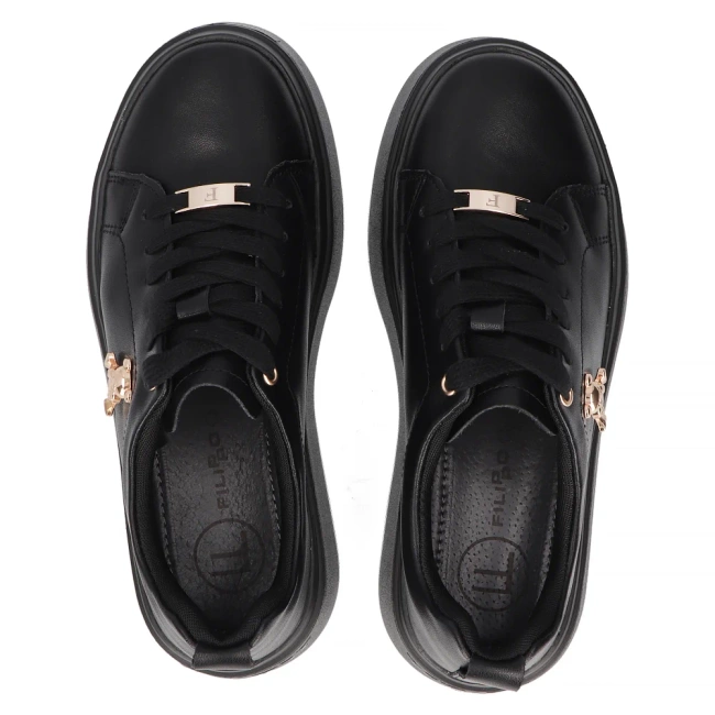 Leather sneakers Filippo DP6246/24 BK black