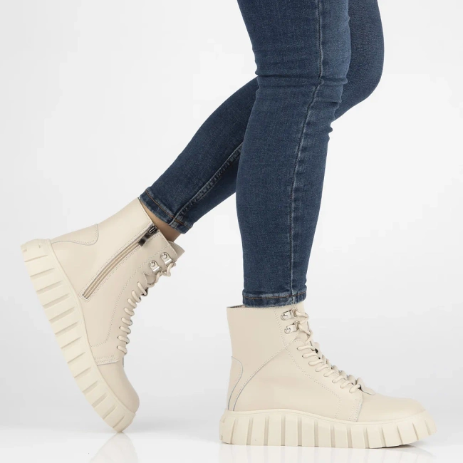 Skórzane trzewiki Filippo DBT6312/25 BE beżowe