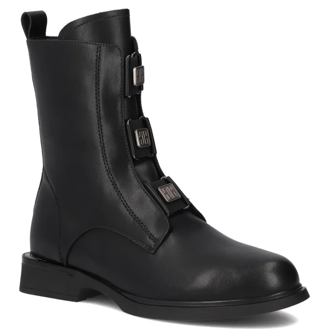 Skórzane botki Filippo DBT7237/25 BK czarne