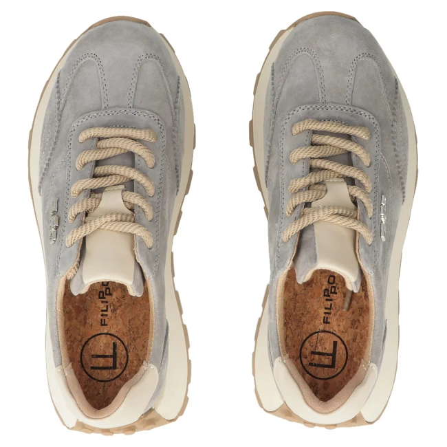 Leather sneakers Filippo DP7498/26 GR grey