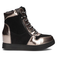 Skórzane botki Filippo DBT3148/21 BK GN ciemny nikiel