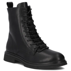 Skórzane botki Filippo DBT7250/25 BK czarne