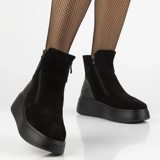 Leather ankle boots DBT7300/25 BK black