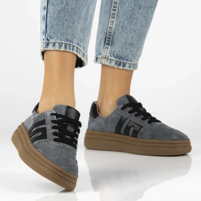 Skórzane sneakersy Filippo DP7114/25 BL niebieskie