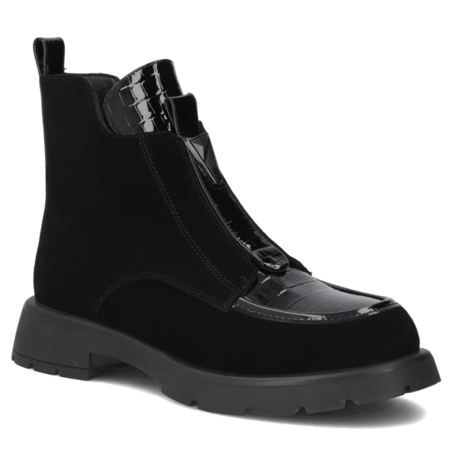 Skórzane botki Filippo DBT6570/25 BK czarne