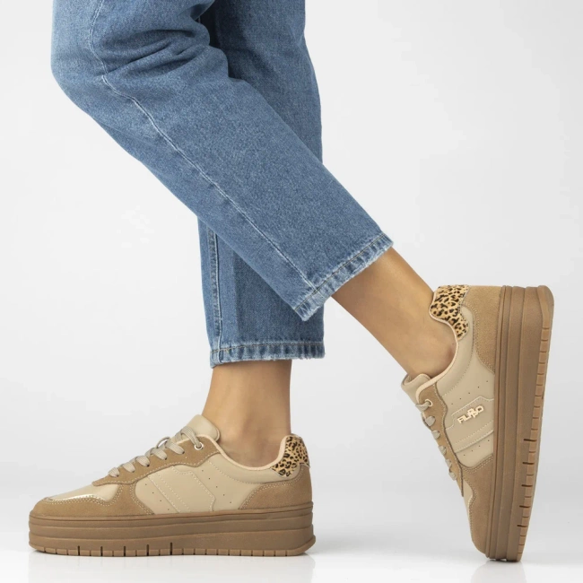 Skórzane sneakersy Filippo DP7102/25 BE beżowe