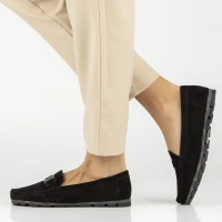 Skórzane mokasyny Filippo DP3630/25 BK czarne