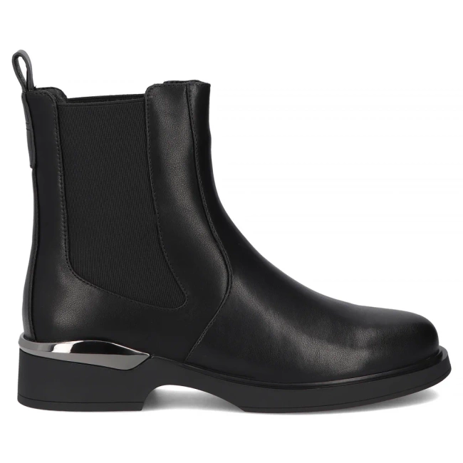 Skórzane botki Filippo DBT7196/25 BK czarne